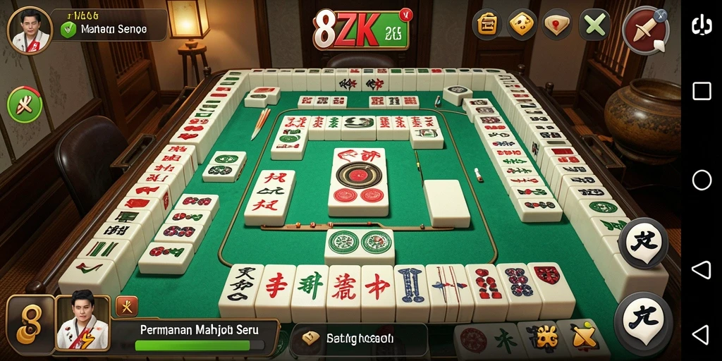 Screenshot gameplay 8ZK yang menampilkan keseruan permainan Mahjong.