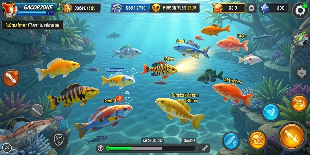Tampilan menarik dari gameplay Tembak Ikan di GACORZONE.