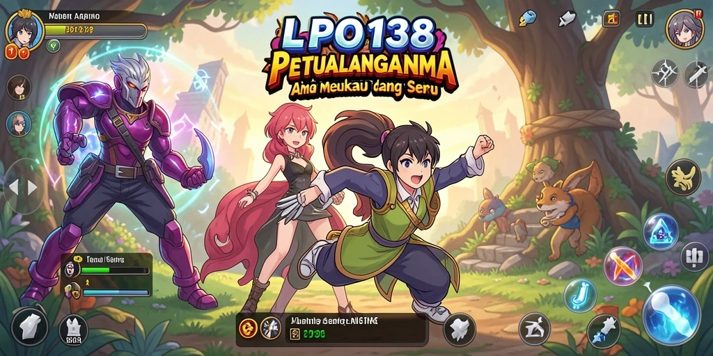Tampilan gameplay dari LPO138 yang menawan dengan karakter anime.