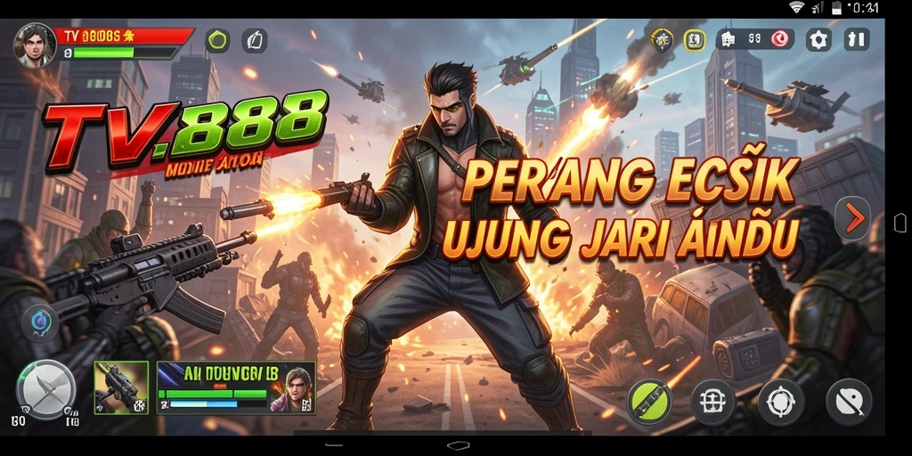 Screenshot utama TV888 menampilkan gameplay seru dengan aksi pertarungan yang mendebarkan.